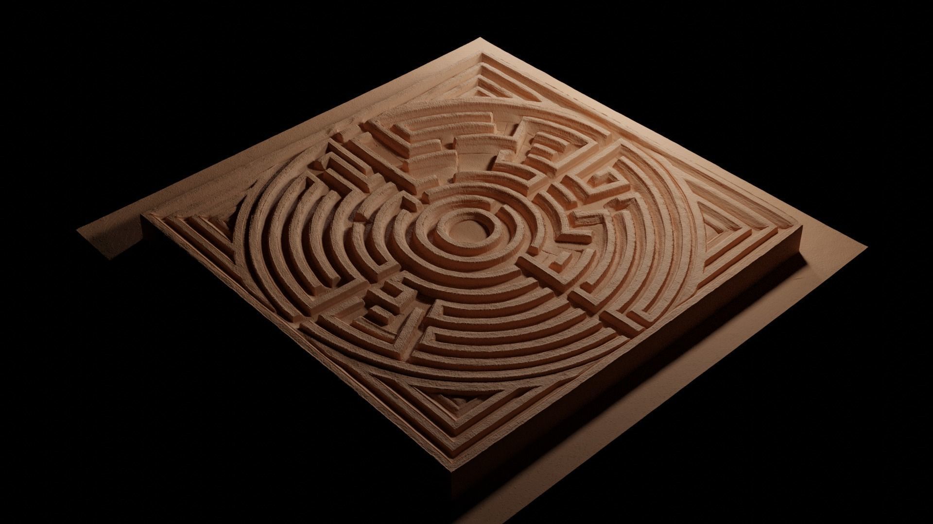 Maze CNC 3d Print High Relief Sand Casting 3D print model_3