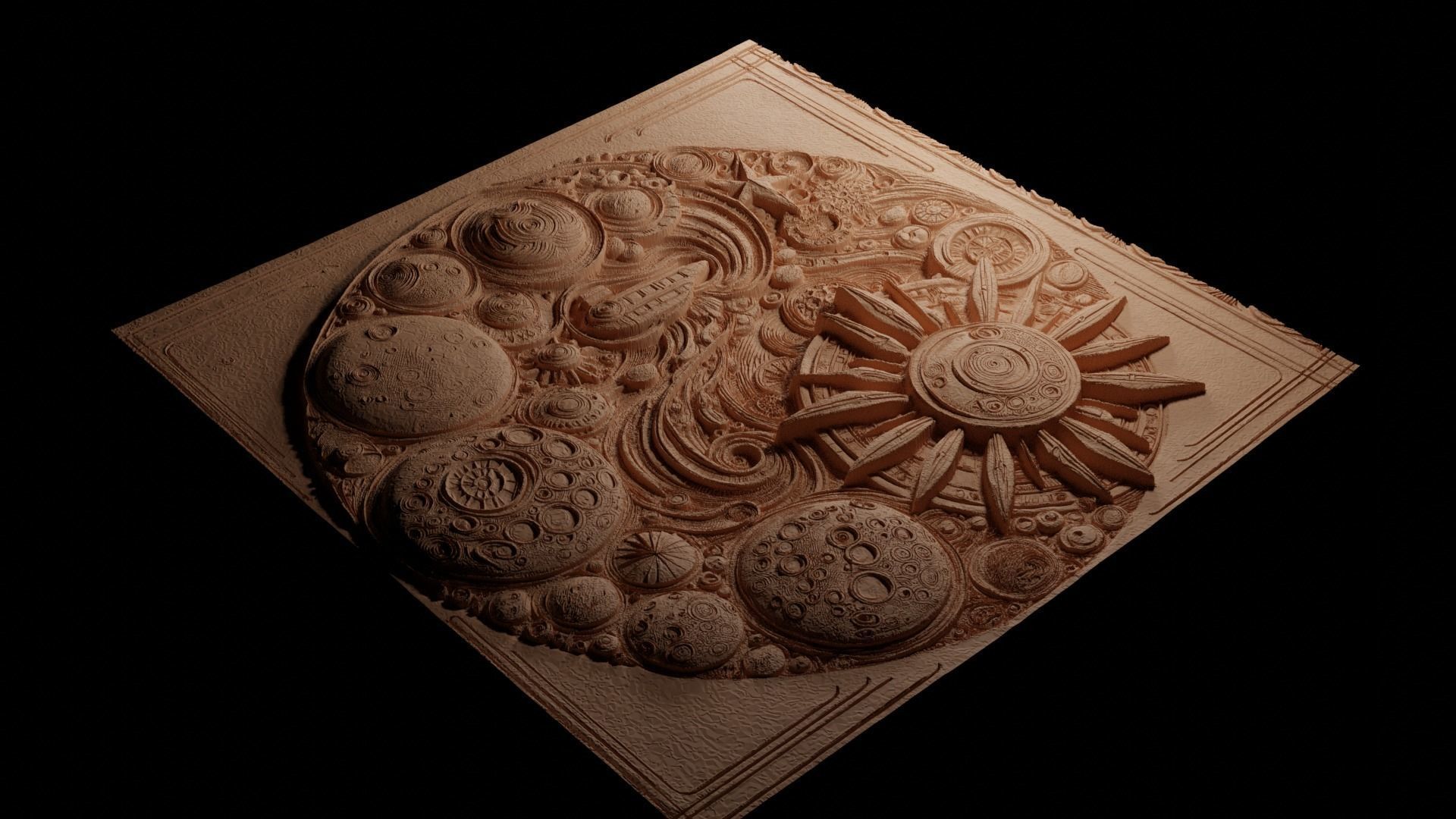 Mars CNC 3d Print High Relief Sand Casting 3D print model_3