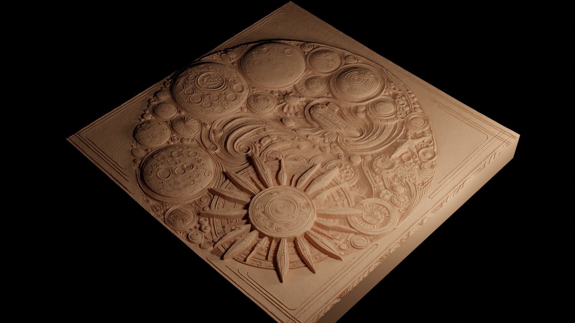 Mars CNC 3d Print High Relief Sand Casting 3D print model_4