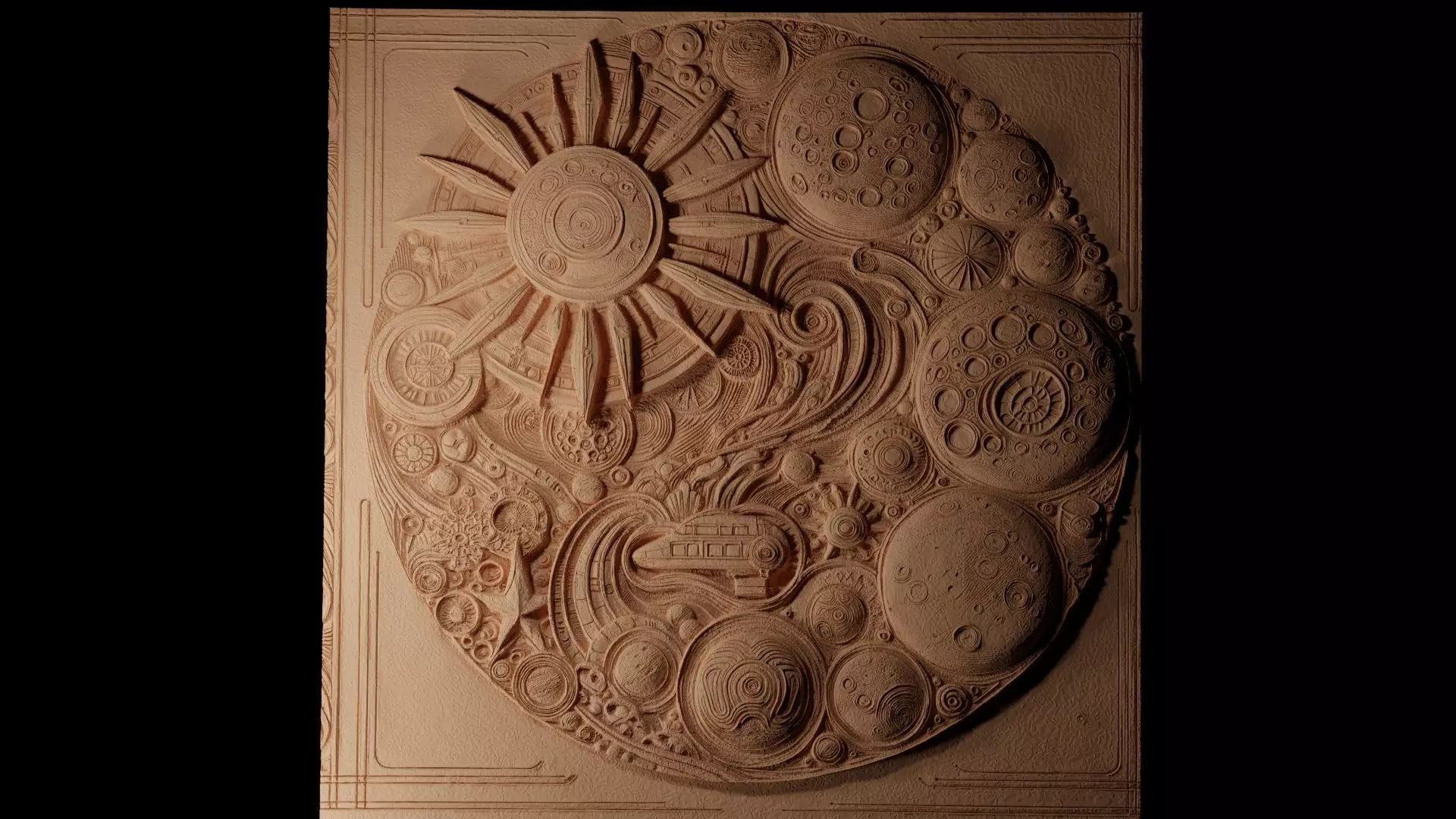 Mars CNC 3d Print High Relief Sand Casting 3D print model_0