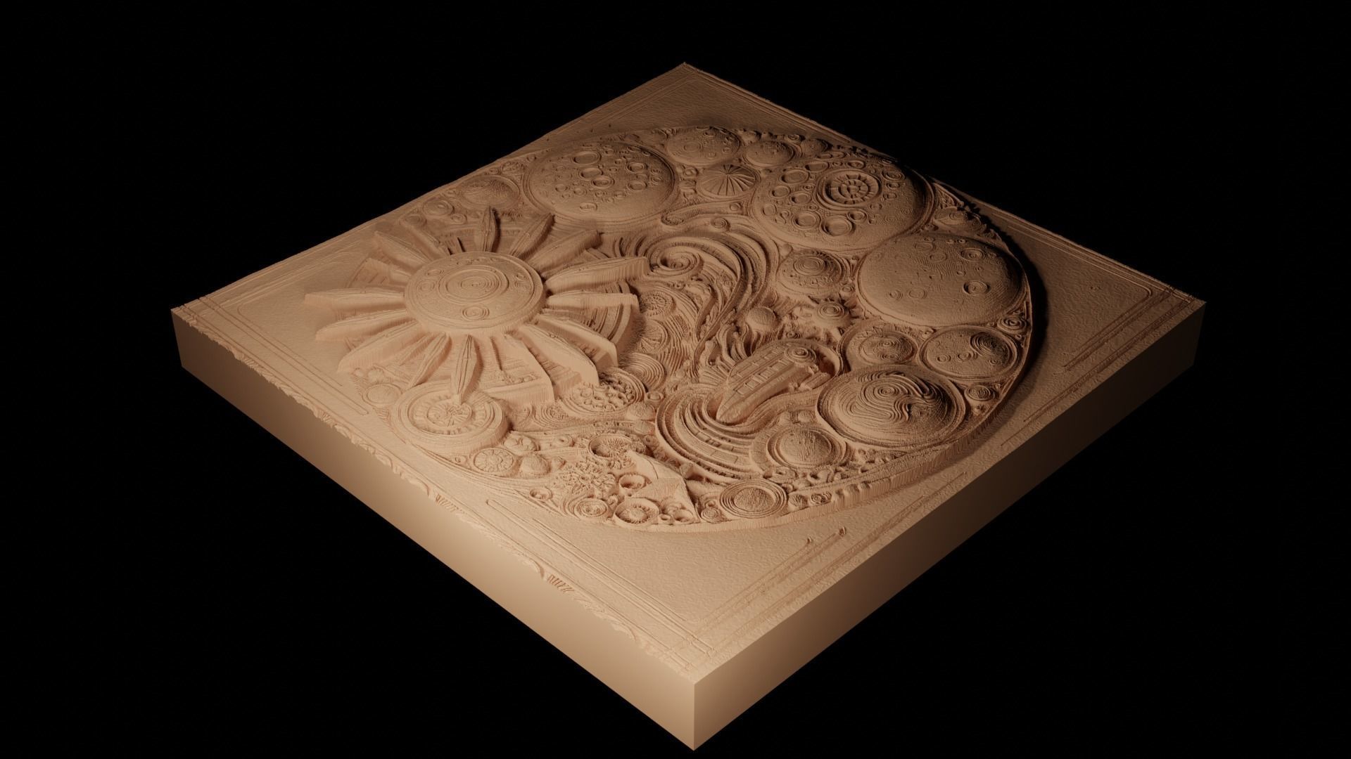 Mars CNC 3d Print High Relief Sand Casting 3D print model_2