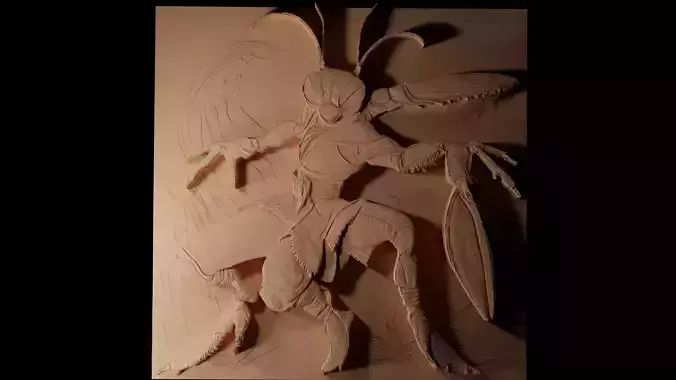 Mantis Kung Fu Panda CNC 3d Print High Relief Sand Casting 3D print model