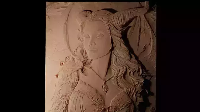Maleficent Sleeping Beauty CNC 3d Print High Relief Sand Casting 3D print model