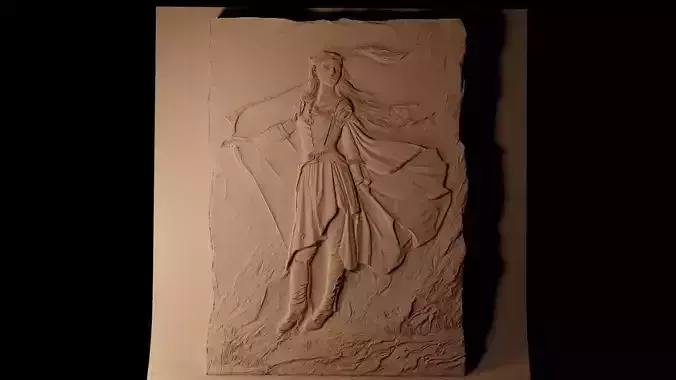 Maid Marian Robin Hood CNC 3d Print High Relief Sand Casting 3D print model