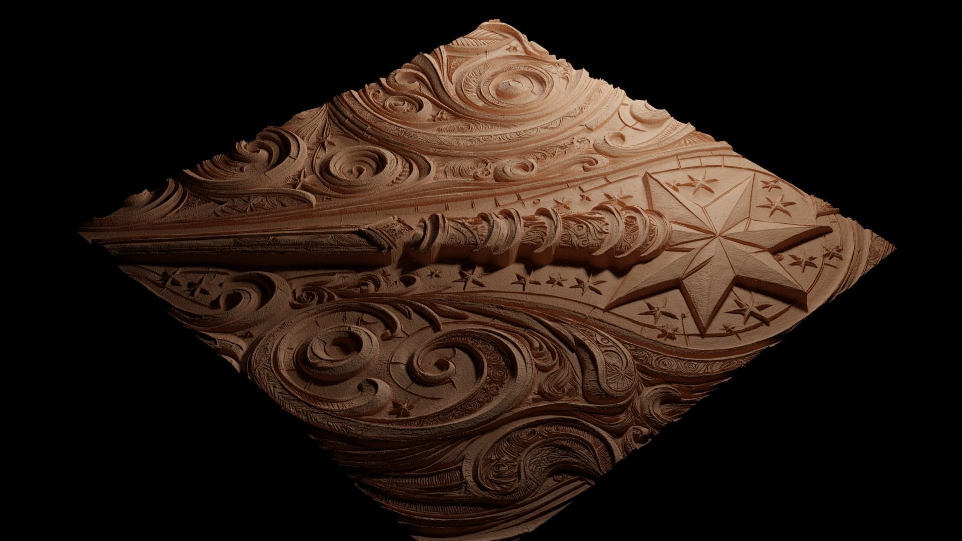 Magic Wand CNC 3d Print High Relief Sand Casting 3D print model_3