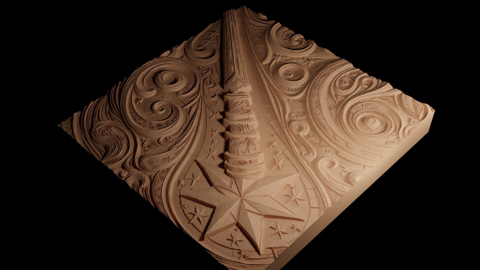 Magic Wand CNC 3d Print High Relief Sand Casting 3D print model_4