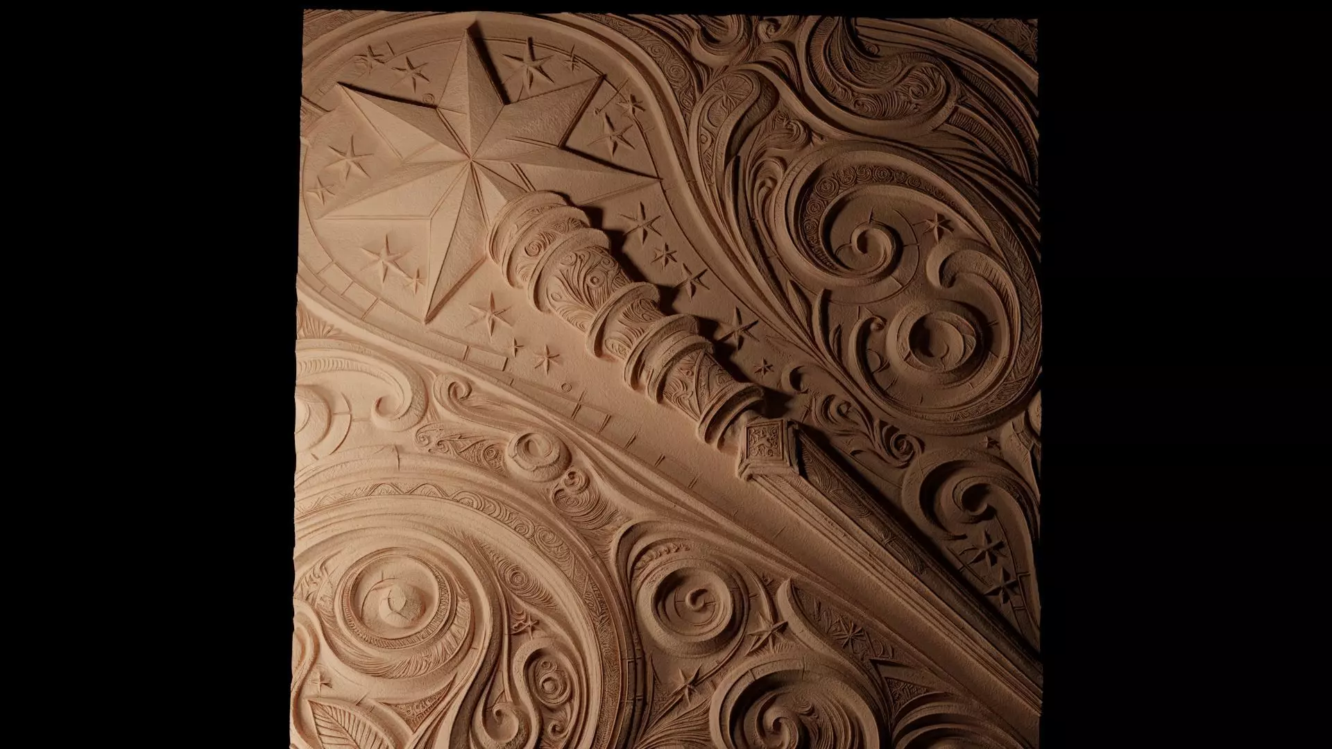 Magic Wand CNC 3d Print High Relief Sand Casting 3D print model_0