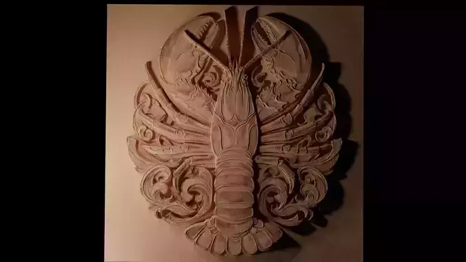 Lobster 02 CNC 3d Print High Relief Sand Casting