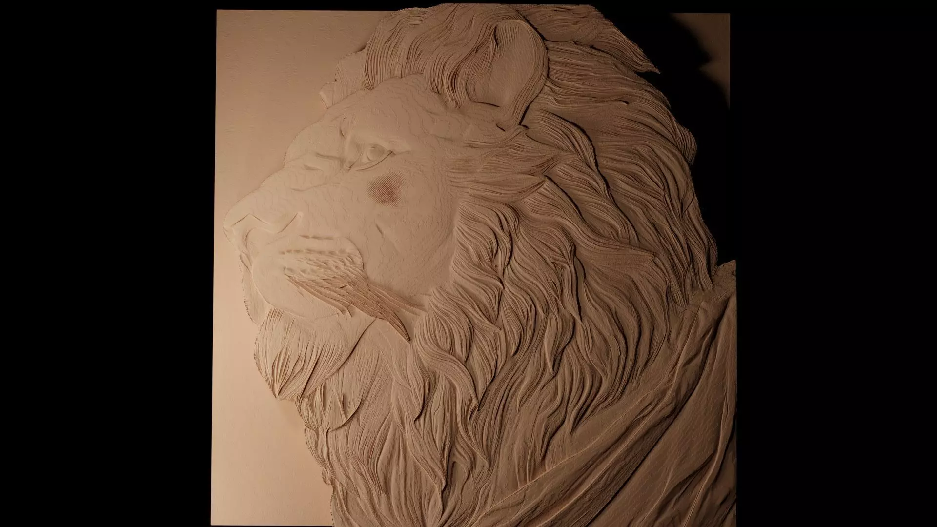 Lion CNC 3d Print High Relief Sand Casting 3D print model_0