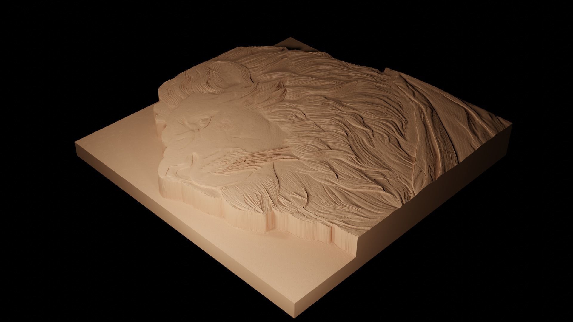 Lion CNC 3d Print High Relief Sand Casting 3D print model_2