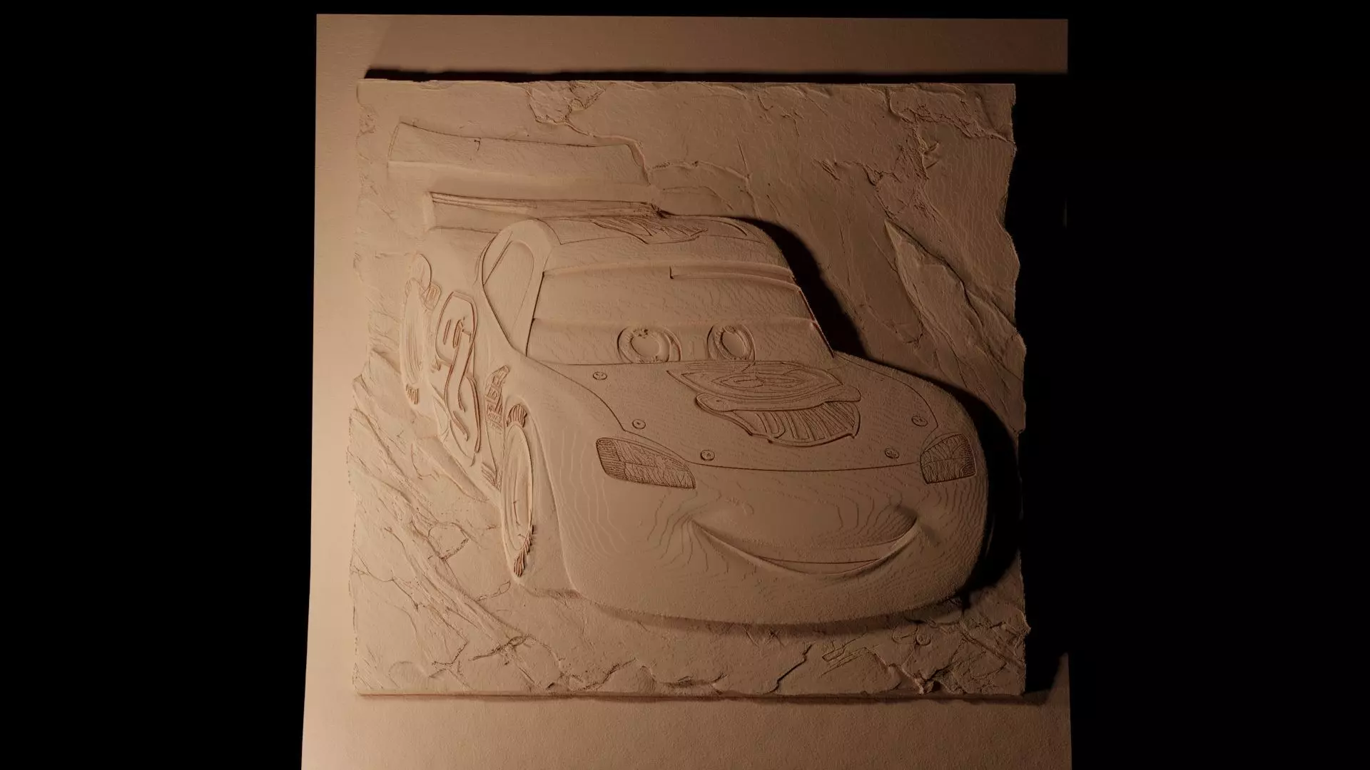 Lightning McQueen Cars CNC 3d Print High Relief Sand Casting 3D print model_0