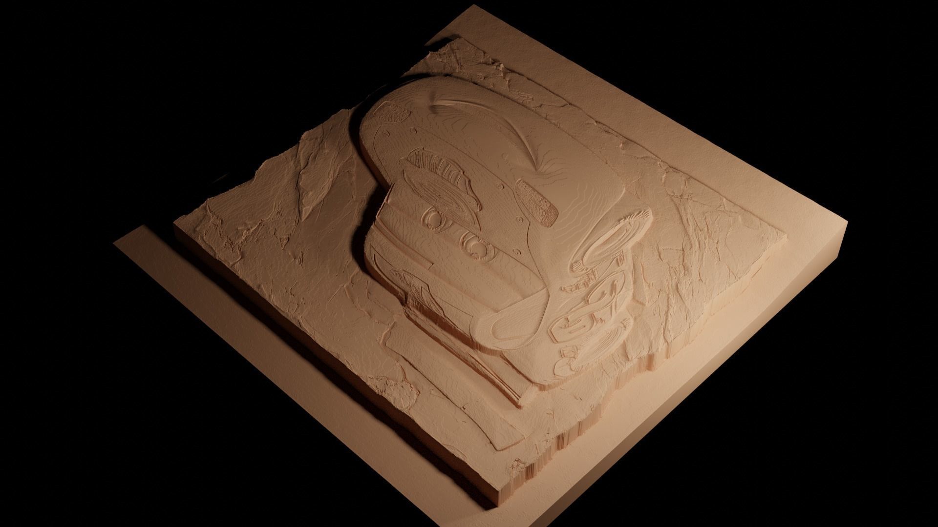 Lightning McQueen Cars CNC 3d Print High Relief Sand Casting 3D print model_4