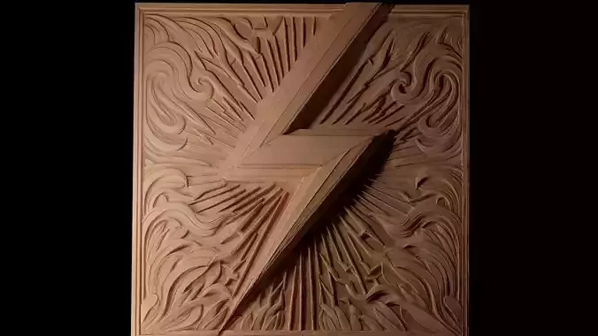 Lightning Bolt CNC 3d Print High Relief Sand Casting