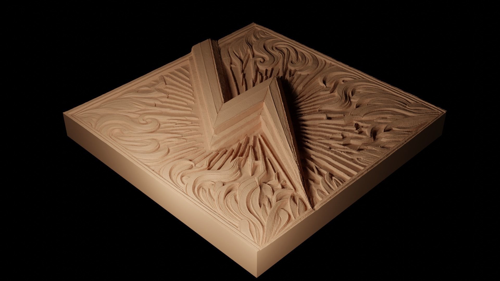 Lightning Bolt CNC 3d Print High Relief Sand Casting 3D print model_2