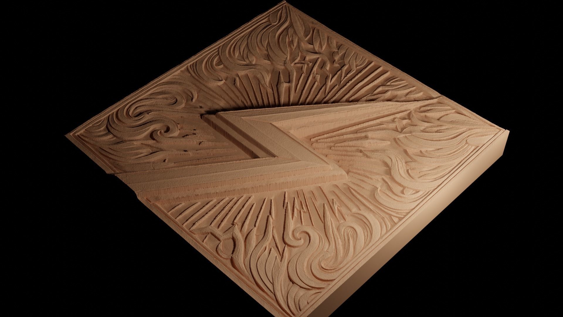 Lightning Bolt CNC 3d Print High Relief Sand Casting 3D print model_4