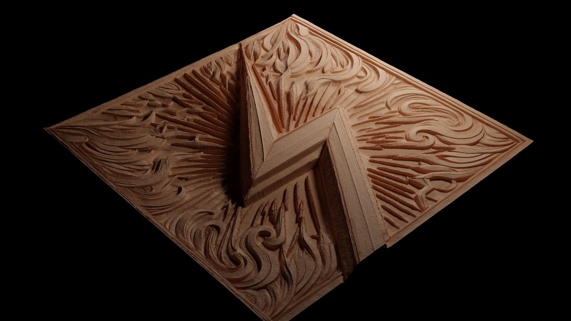 Lightning Bolt CNC 3d Print High Relief Sand Casting 3D print model_3