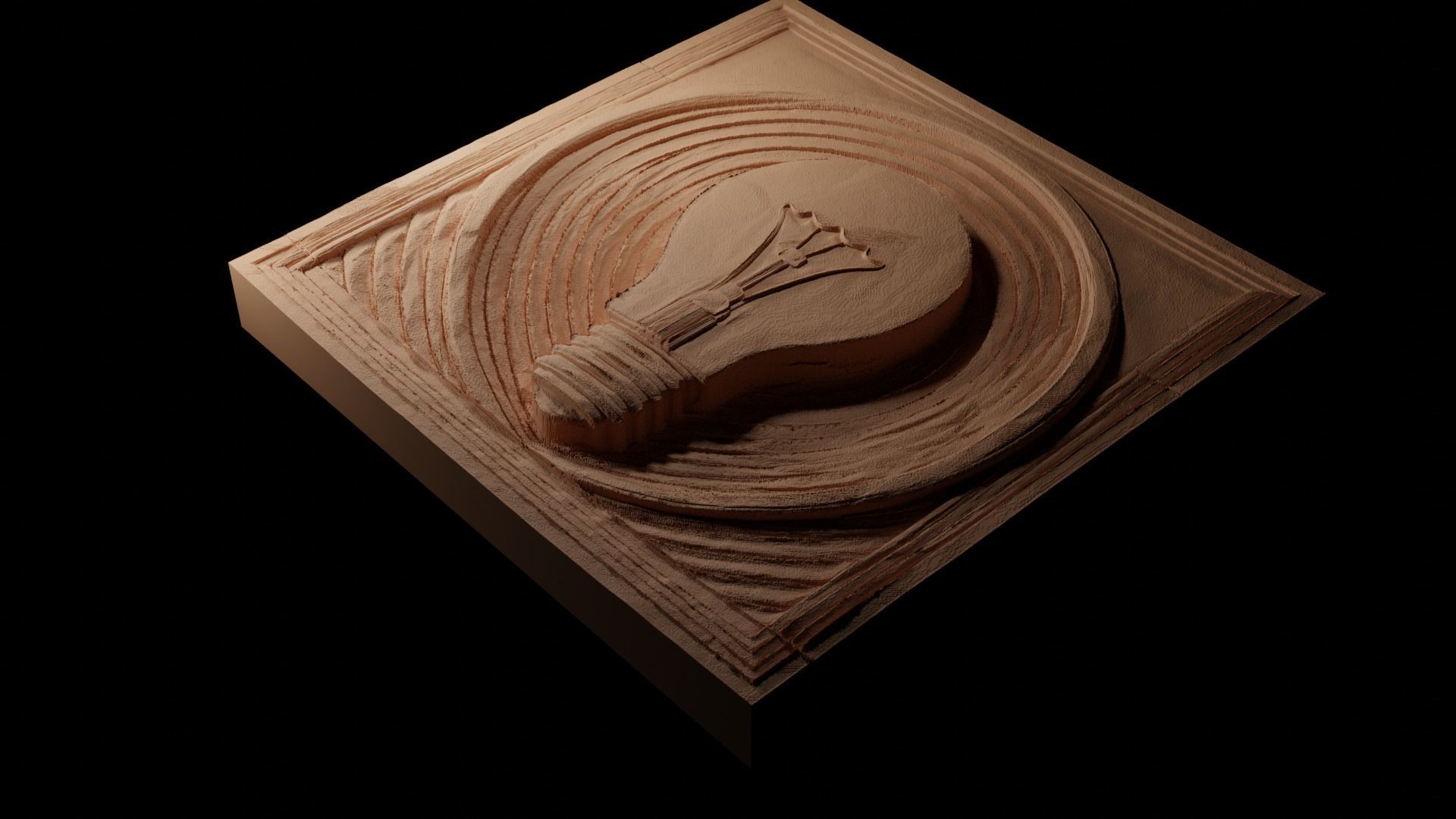 Lightbulb CNC 3d Print High Relief Sand Casting 3D print model_1