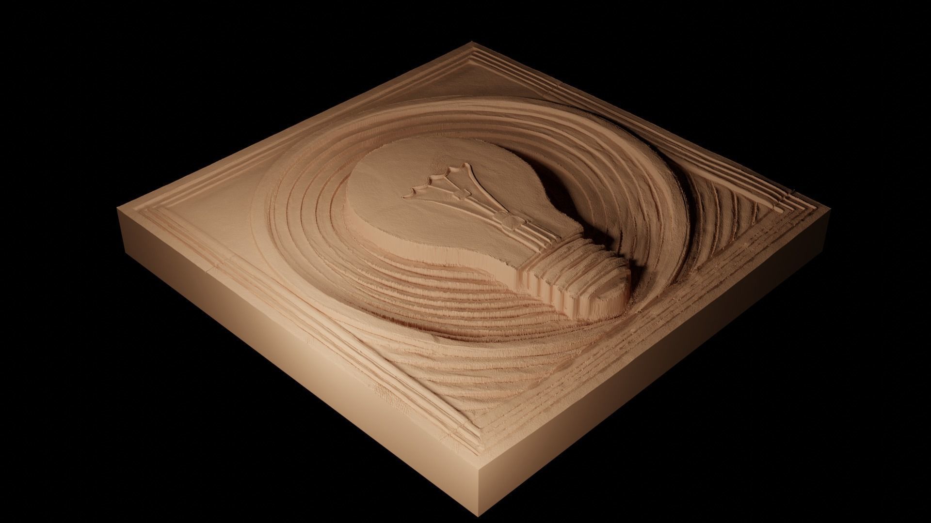 Lightbulb CNC 3d Print High Relief Sand Casting 3D print model_2