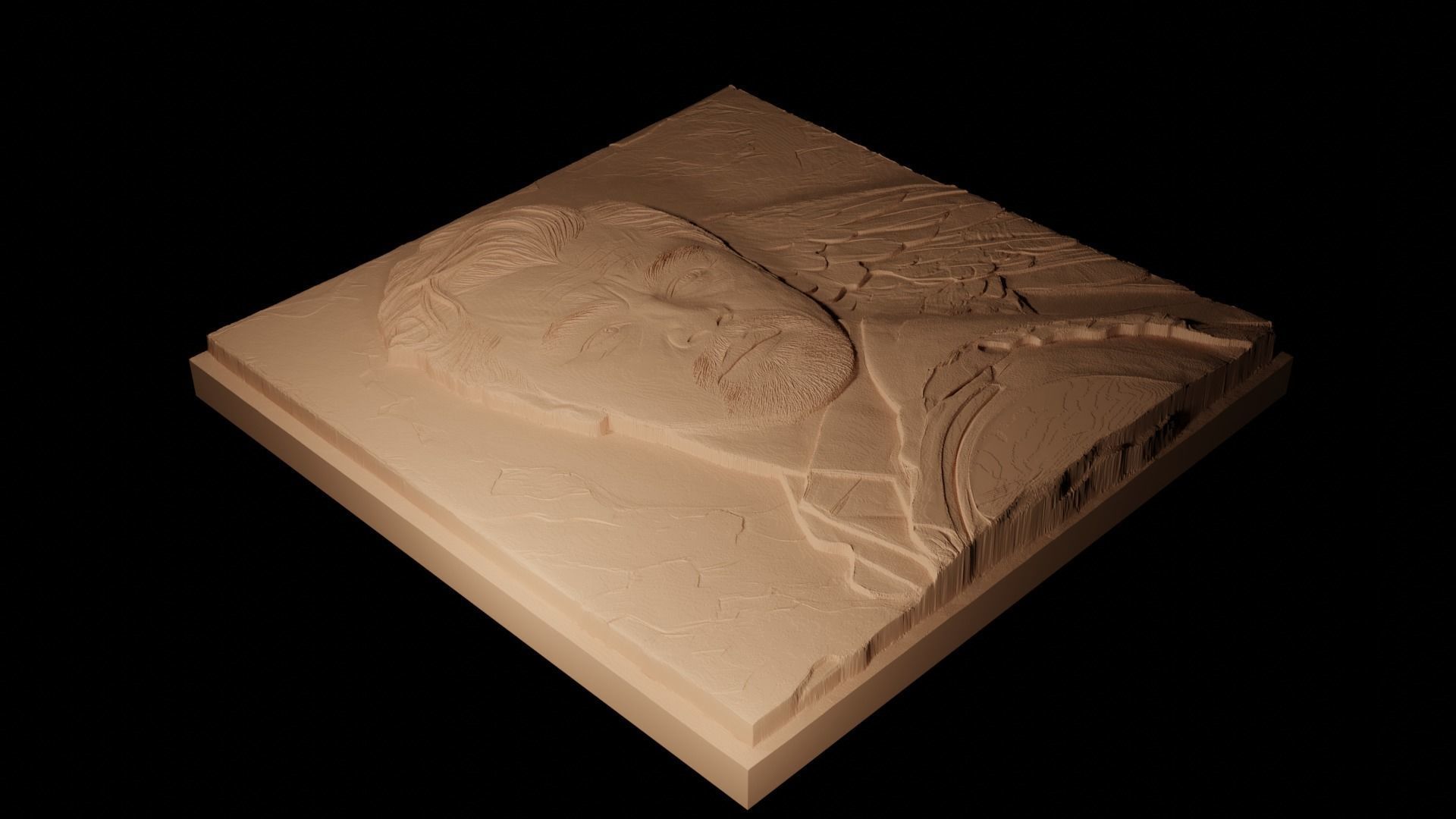 Leonardo DiCaprio CNC 3d Print High Relief Sand Casting 3D print model_2