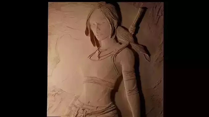 Lara Croft Tomb Raider CNC 3d Print High Relief Sand Casting 3D print model