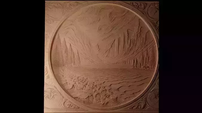Lake CNC 3d Print High Relief Sand Casting 3D print model