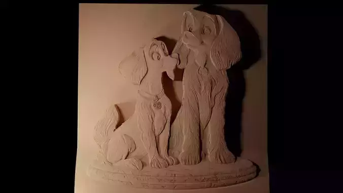Lady Lady and the Tramp CNC 3d Print High Relief Sand Casting 3D print model