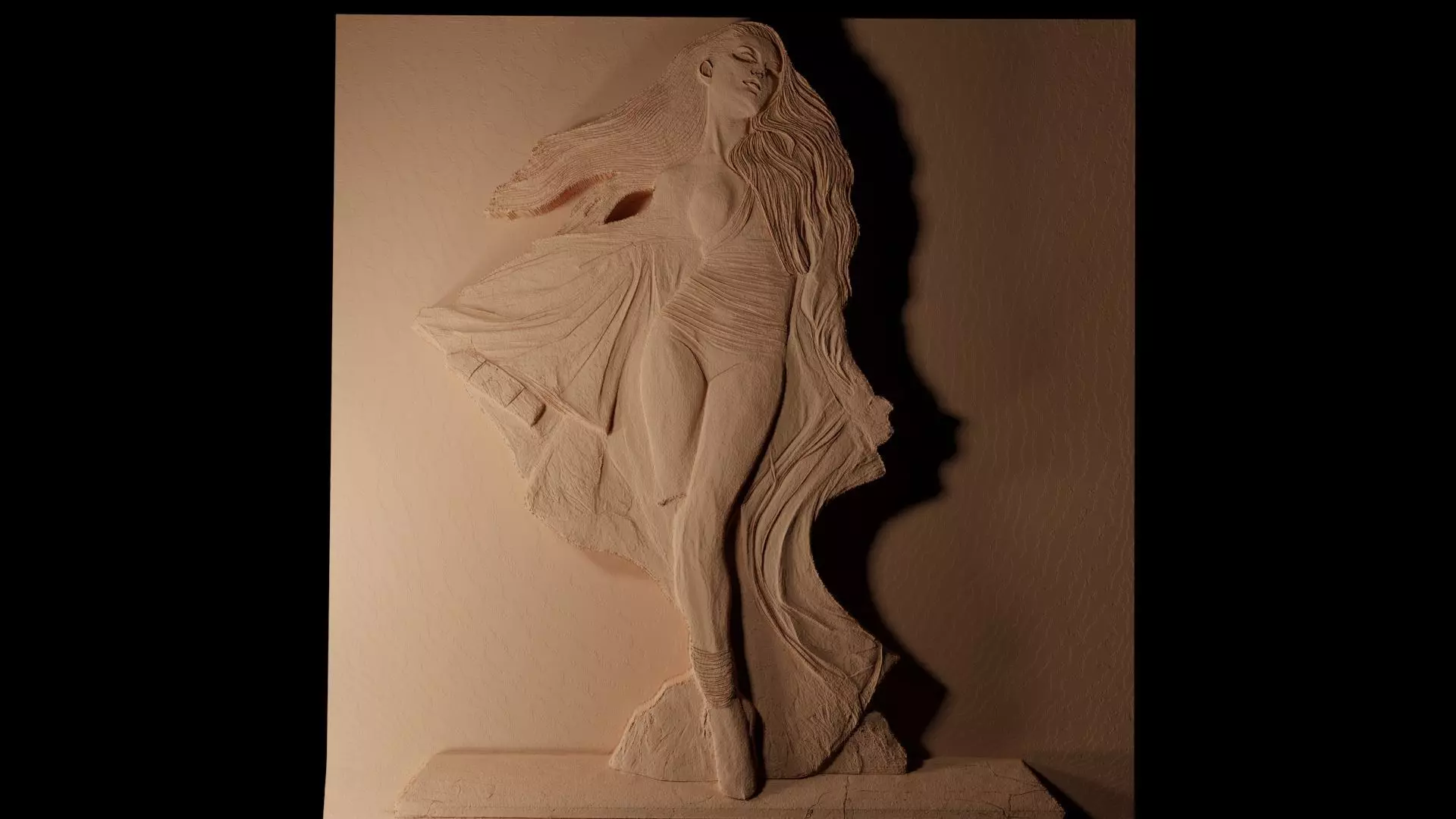 Lady Gaga CNC 3d Print High Relief Sand Casting 3D print model_0