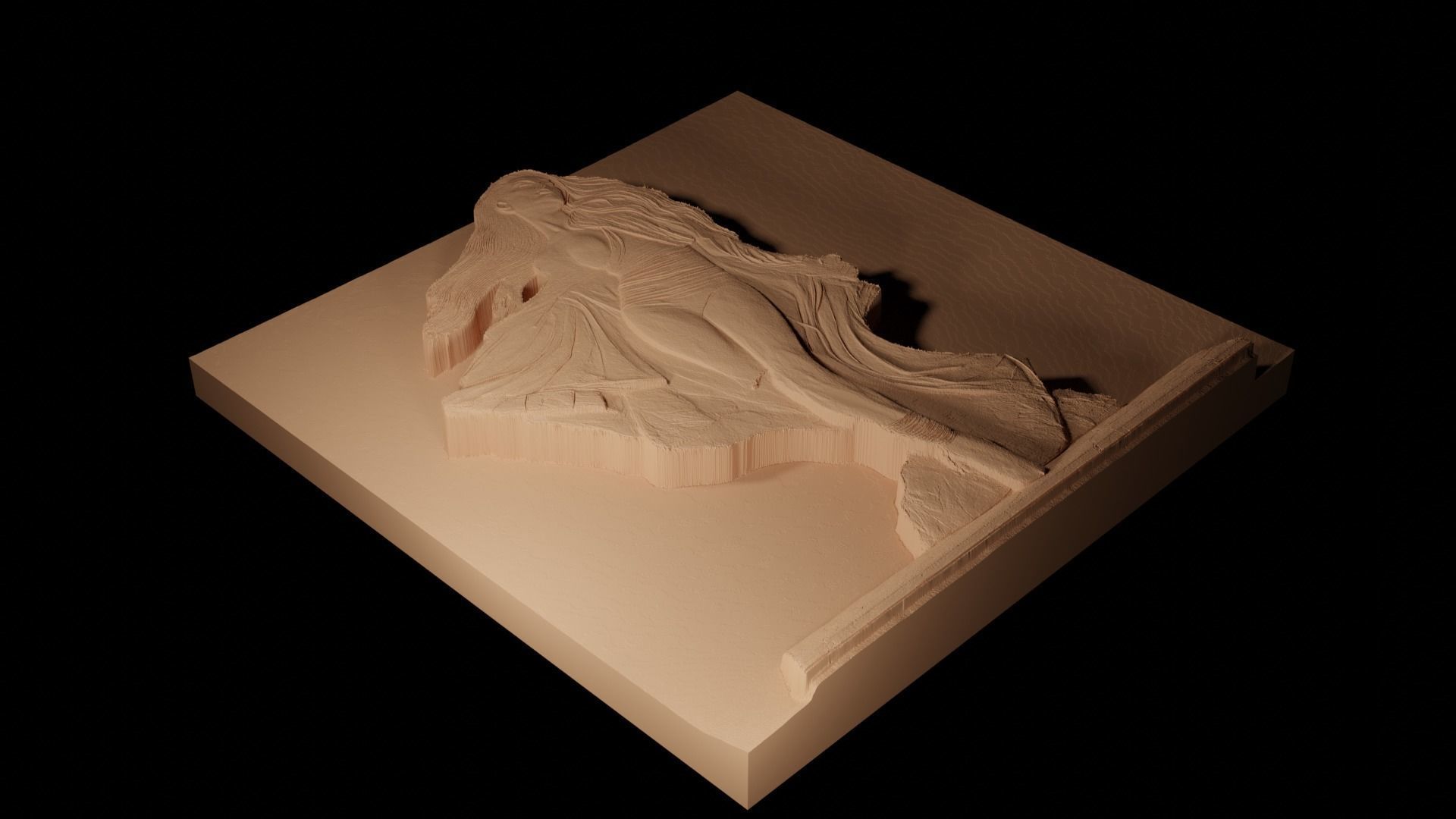 Lady Gaga CNC 3d Print High Relief Sand Casting 3D print model_2