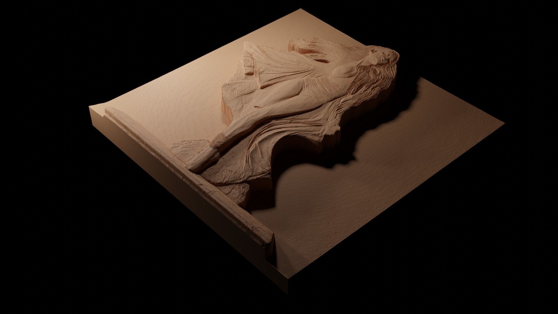 Lady Gaga CNC 3d Print High Relief Sand Casting 3D print model_1