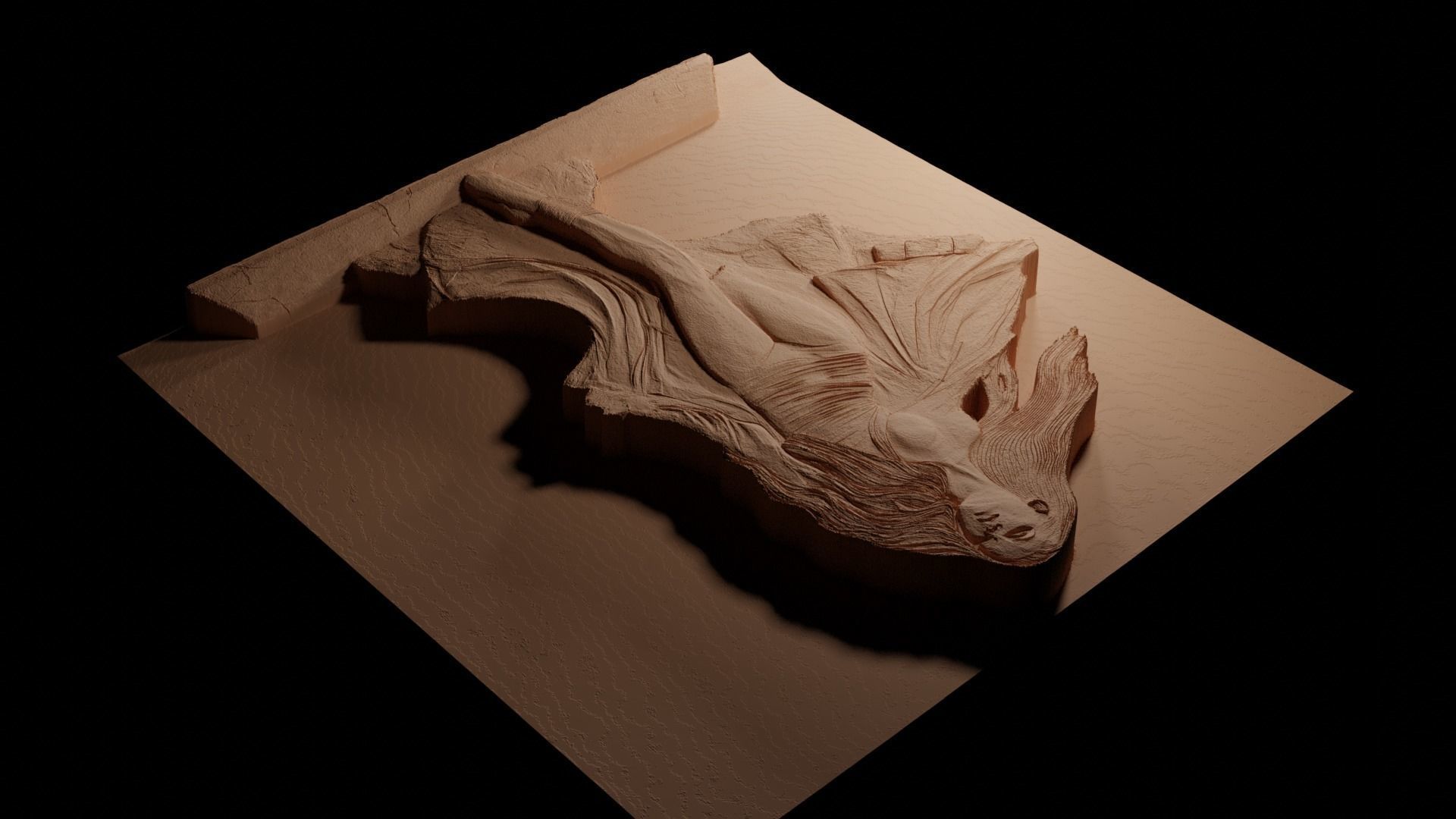 Lady Gaga CNC 3d Print High Relief Sand Casting 3D print model_3