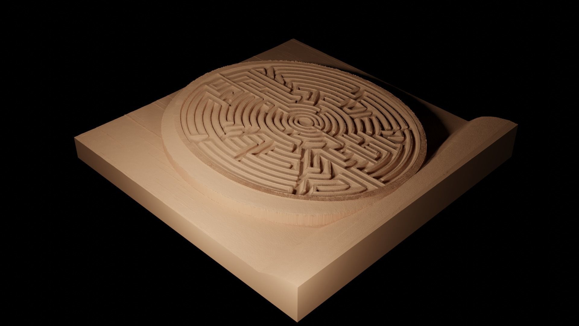 Labyrinth CNC 3d Print High Relief Sand Casting 3D print model_2