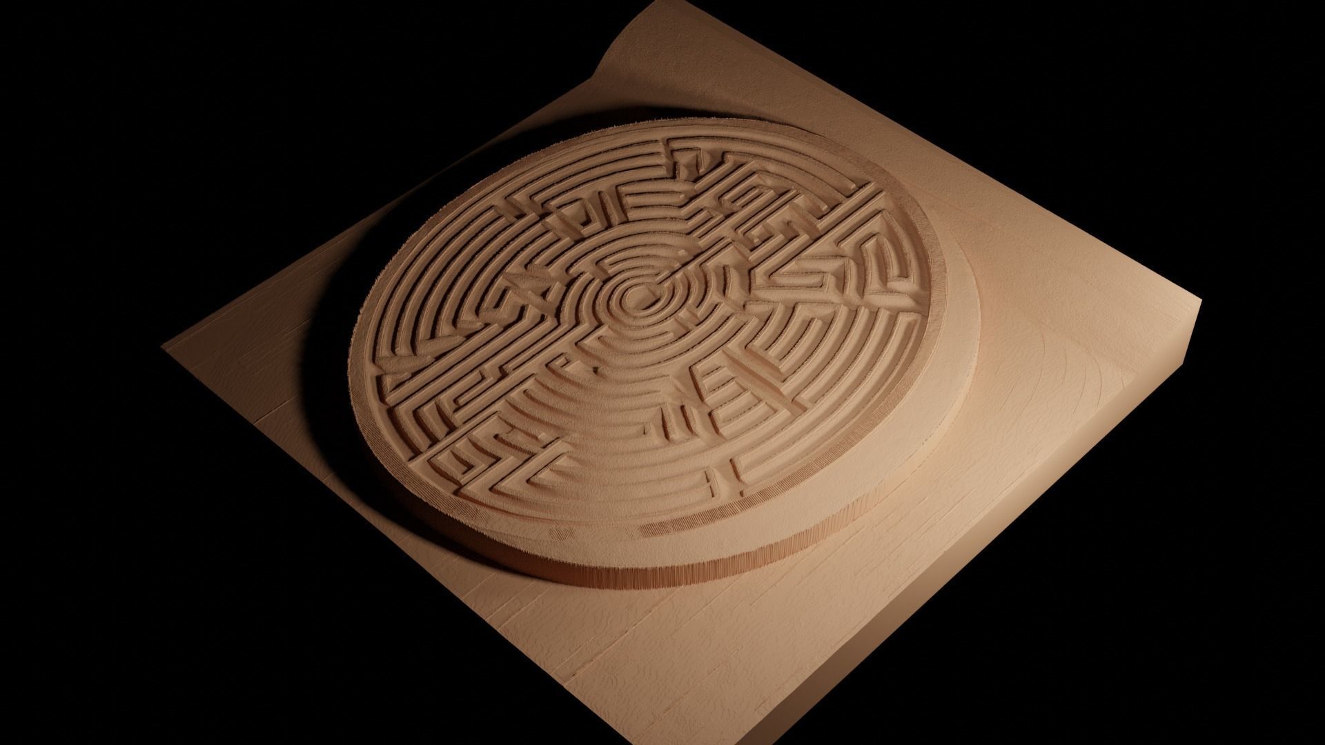 Labyrinth CNC 3d Print High Relief Sand Casting 3D print model_4