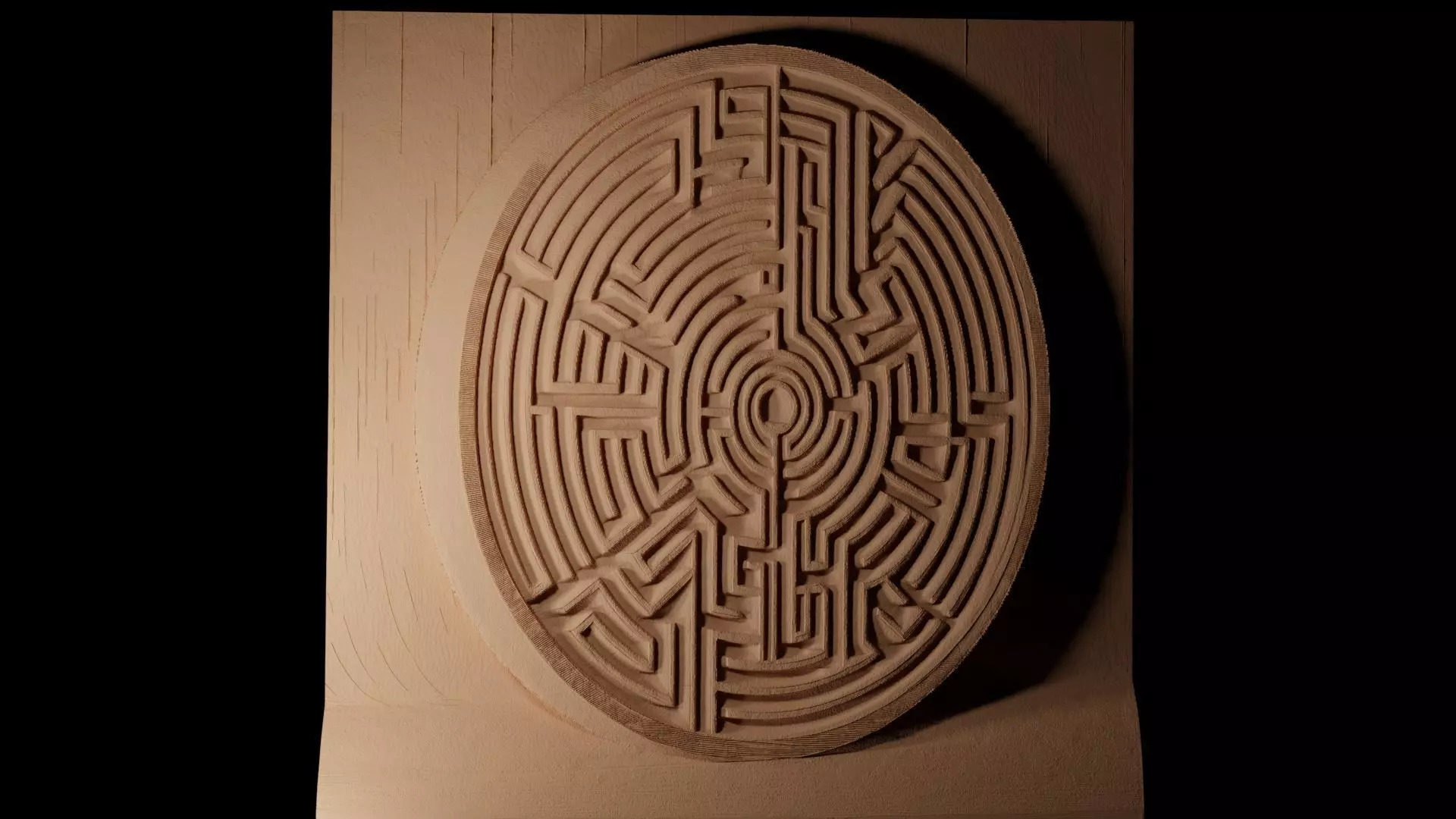 Labyrinth CNC 3d Print High Relief Sand Casting 3D print model_0