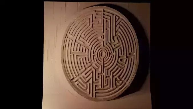 Labyrinth CNC 3d Print High Relief Sand Casting 3D print model