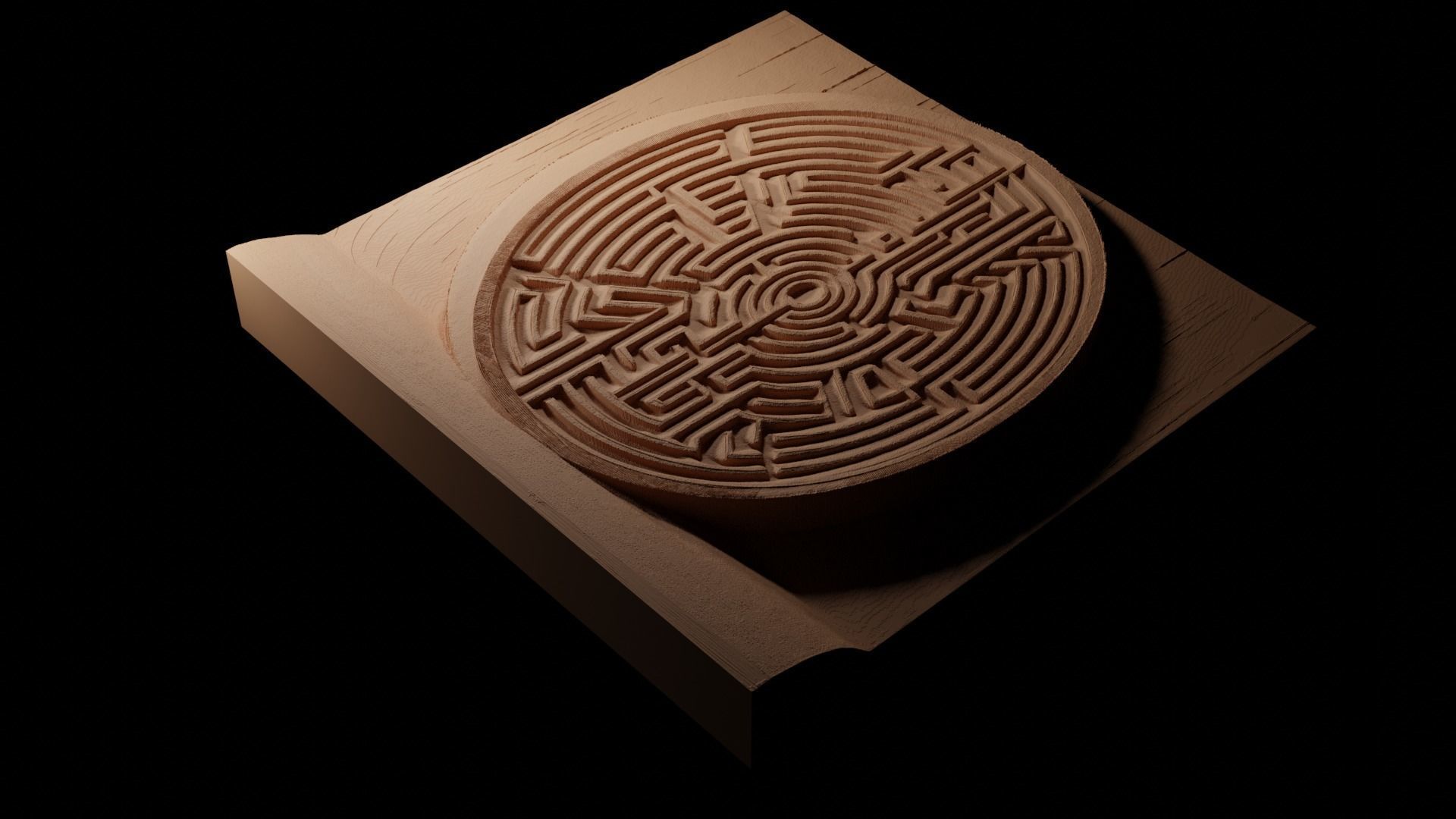 Labyrinth CNC 3d Print High Relief Sand Casting 3D print model_1