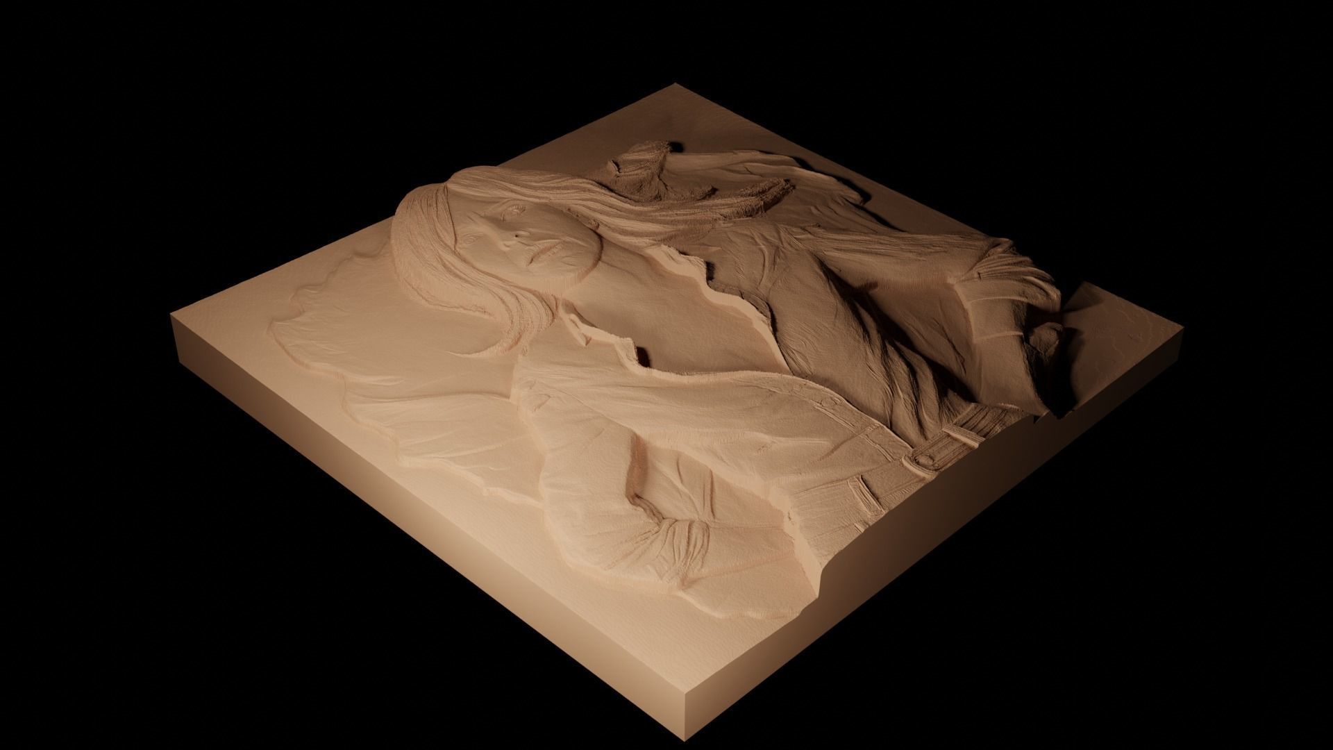 Kristen Wiig CNC 3d Print High Relief Sand Casting 3D print model_2