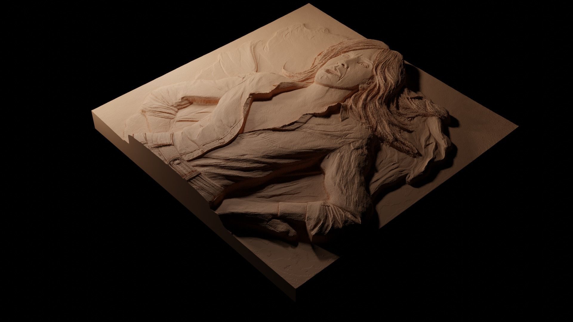 Kristen Wiig CNC 3d Print High Relief Sand Casting 3D print model_1