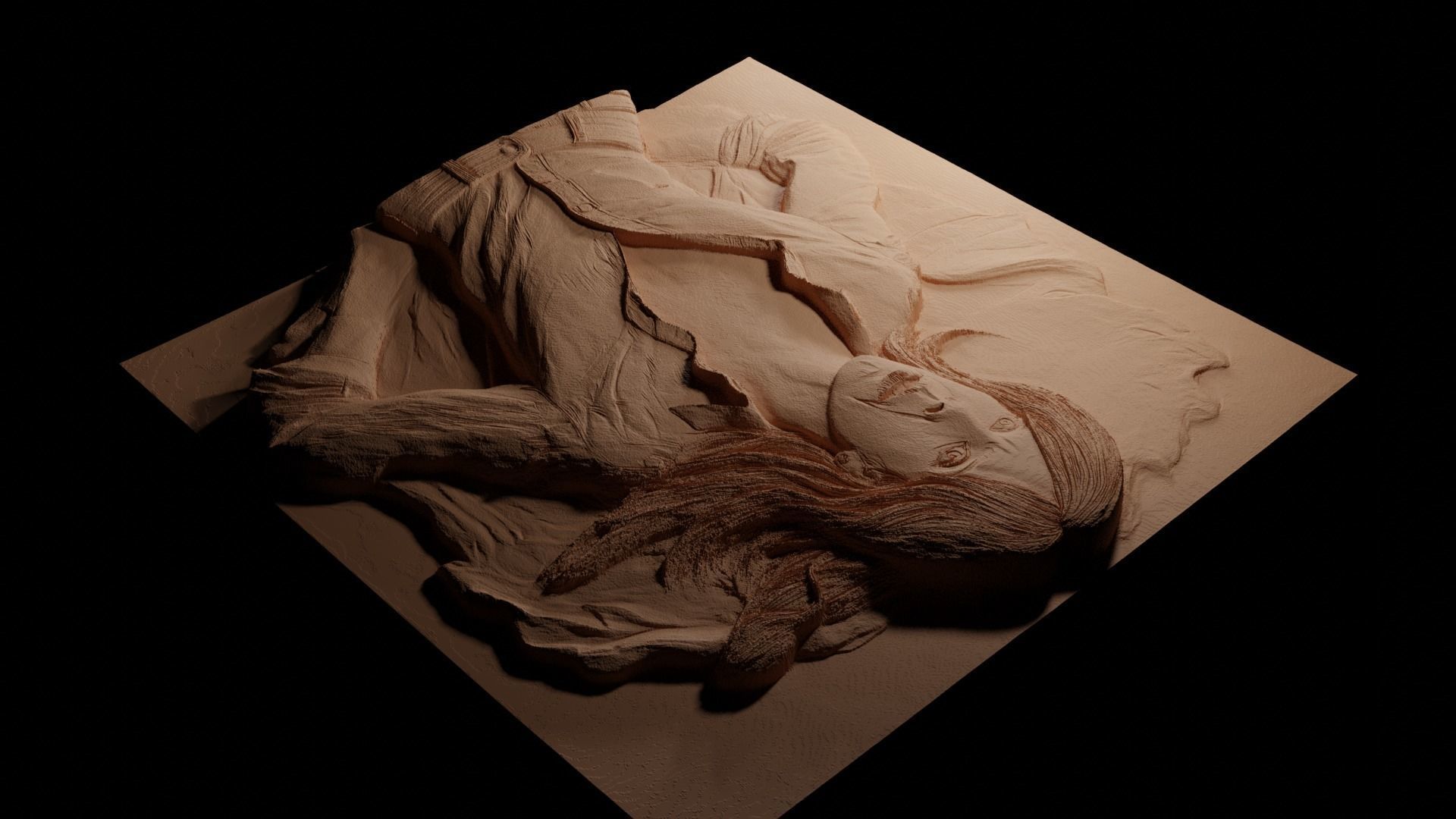 Kristen Wiig CNC 3d Print High Relief Sand Casting 3D print model_3