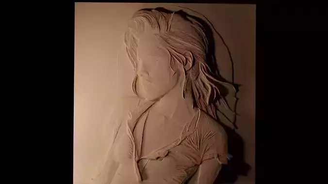 Kristen Stewart CNC 3d Print High Relief Sand Casting 3D print model