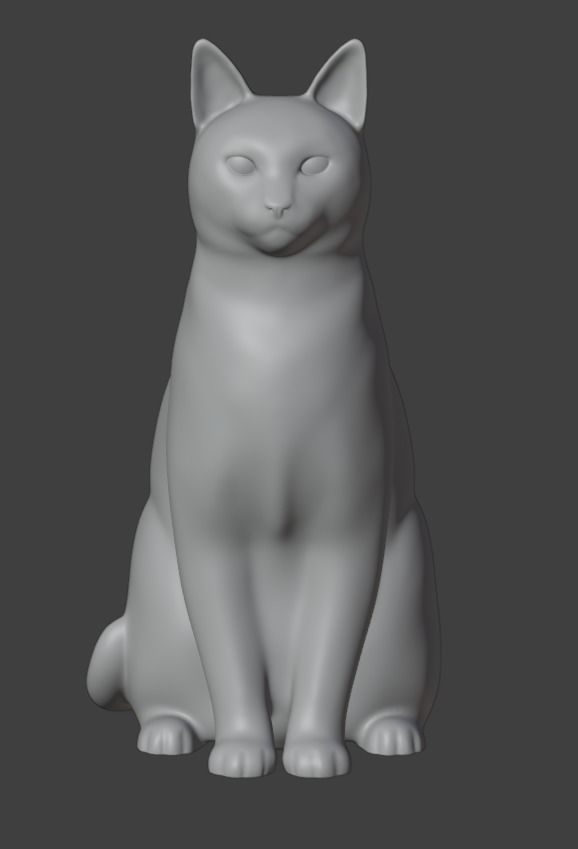 Sitting Cat  3D print model_1