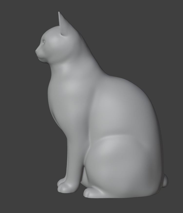 Sitting Cat  3D print model_2