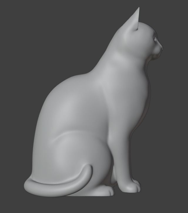 Sitting Cat  3D print model_4