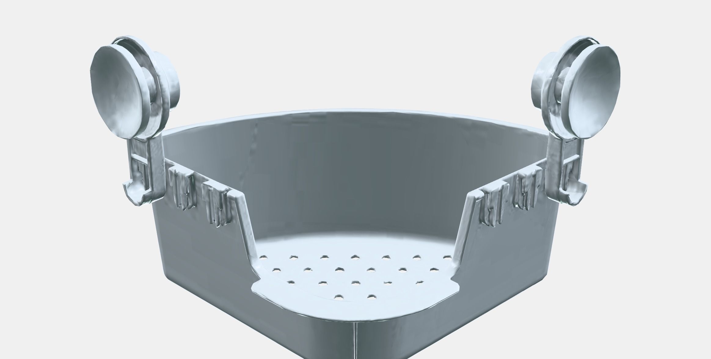 TISKEN Corner shelf unit with suction cup Low-poly 3D model_8