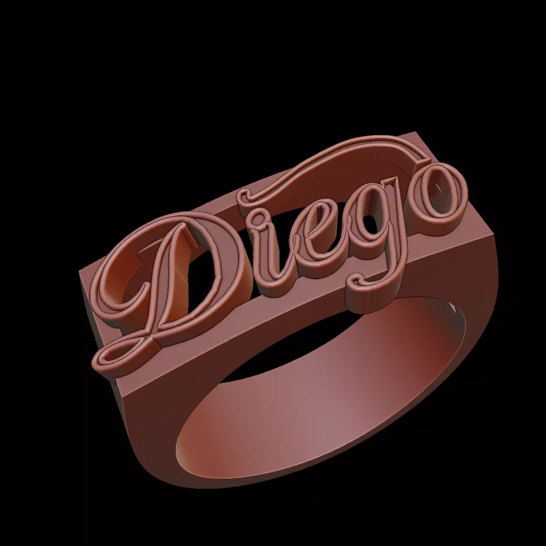 Anillo Nombre Diego 3D print model