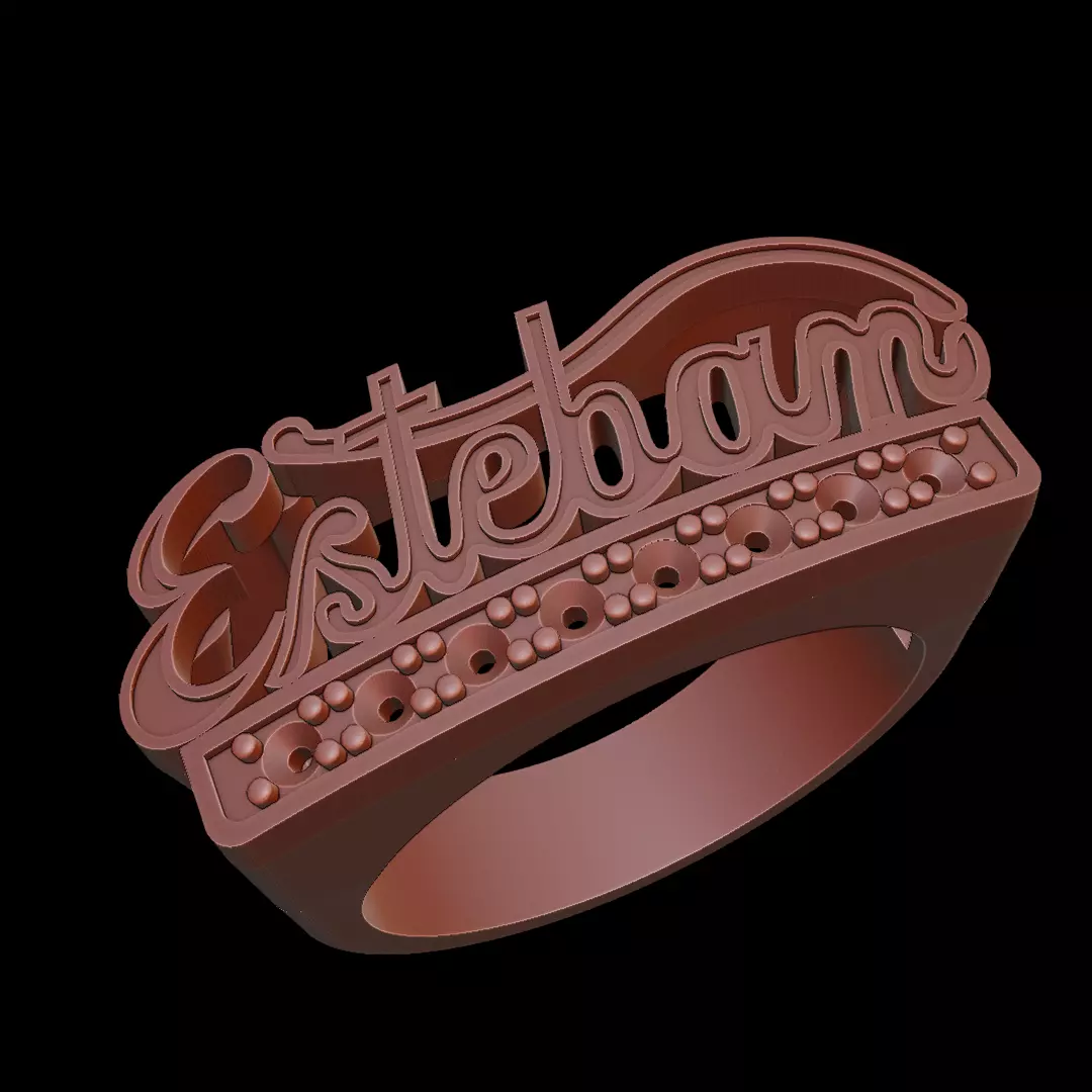 Anillo Nombre Esteban 3D print model