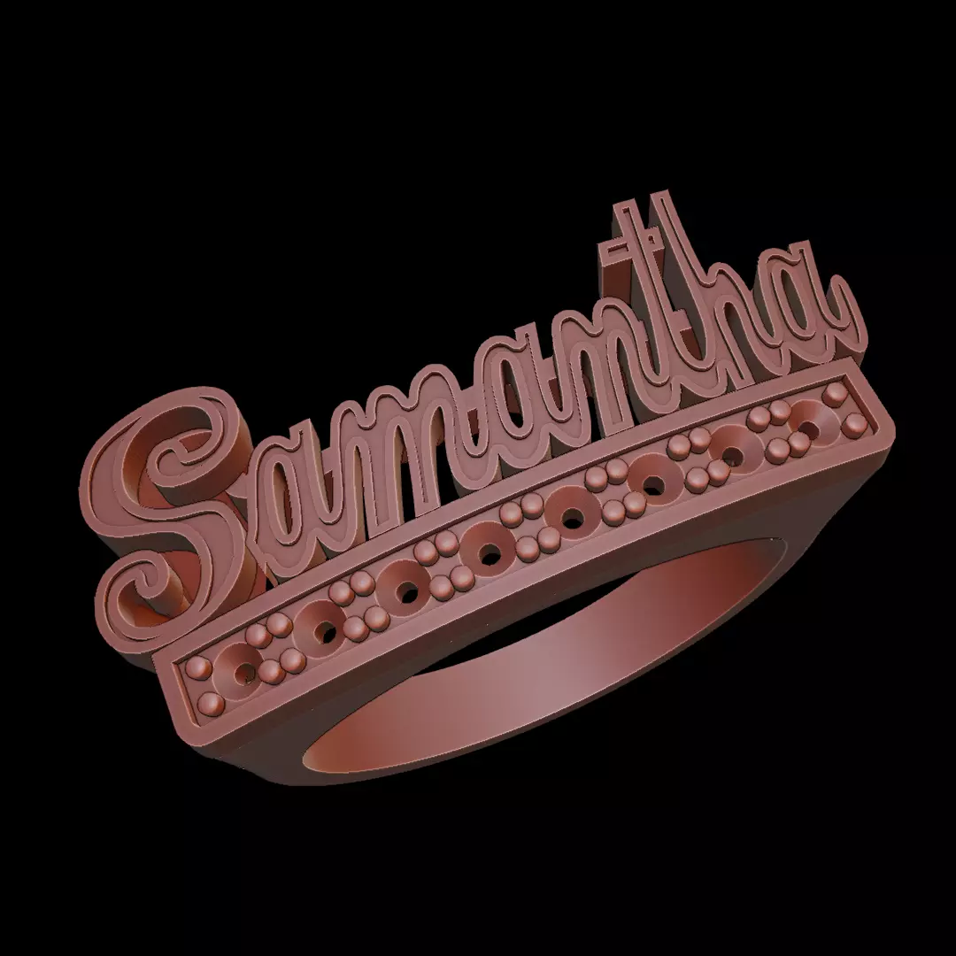 Anillo Nombre Samantha 3D print model