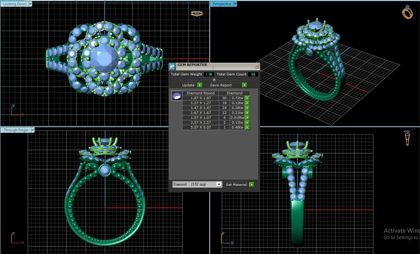 woman ring 3D print model_1