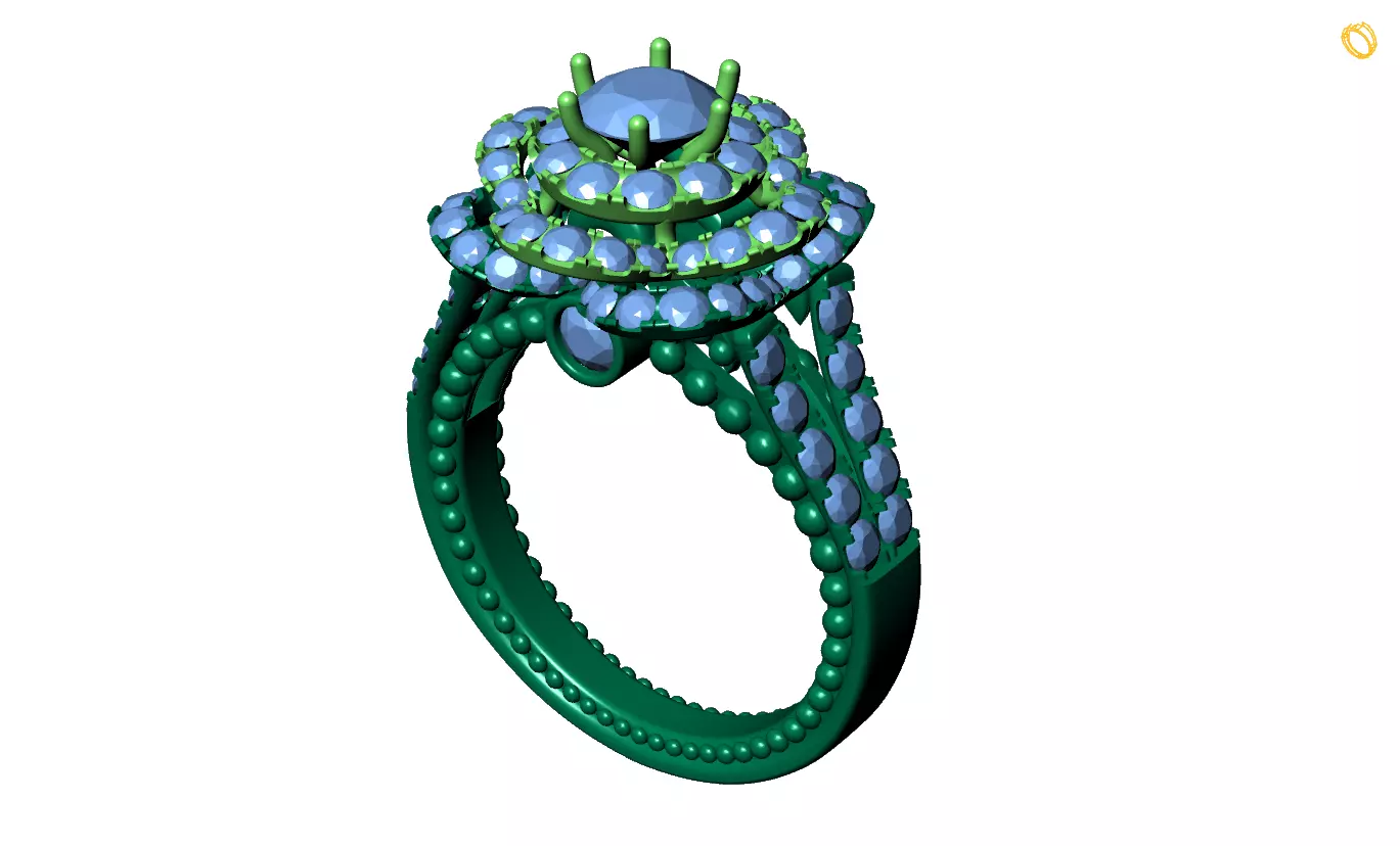 woman ring 3D print model_0