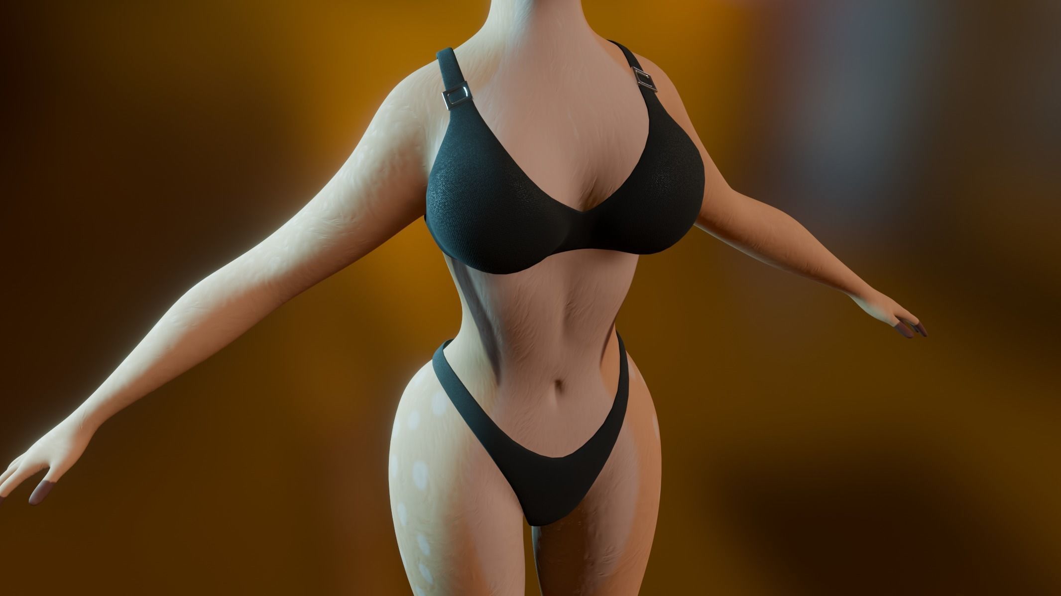 Nicole Anthro Deer Low-poly 3D model_22