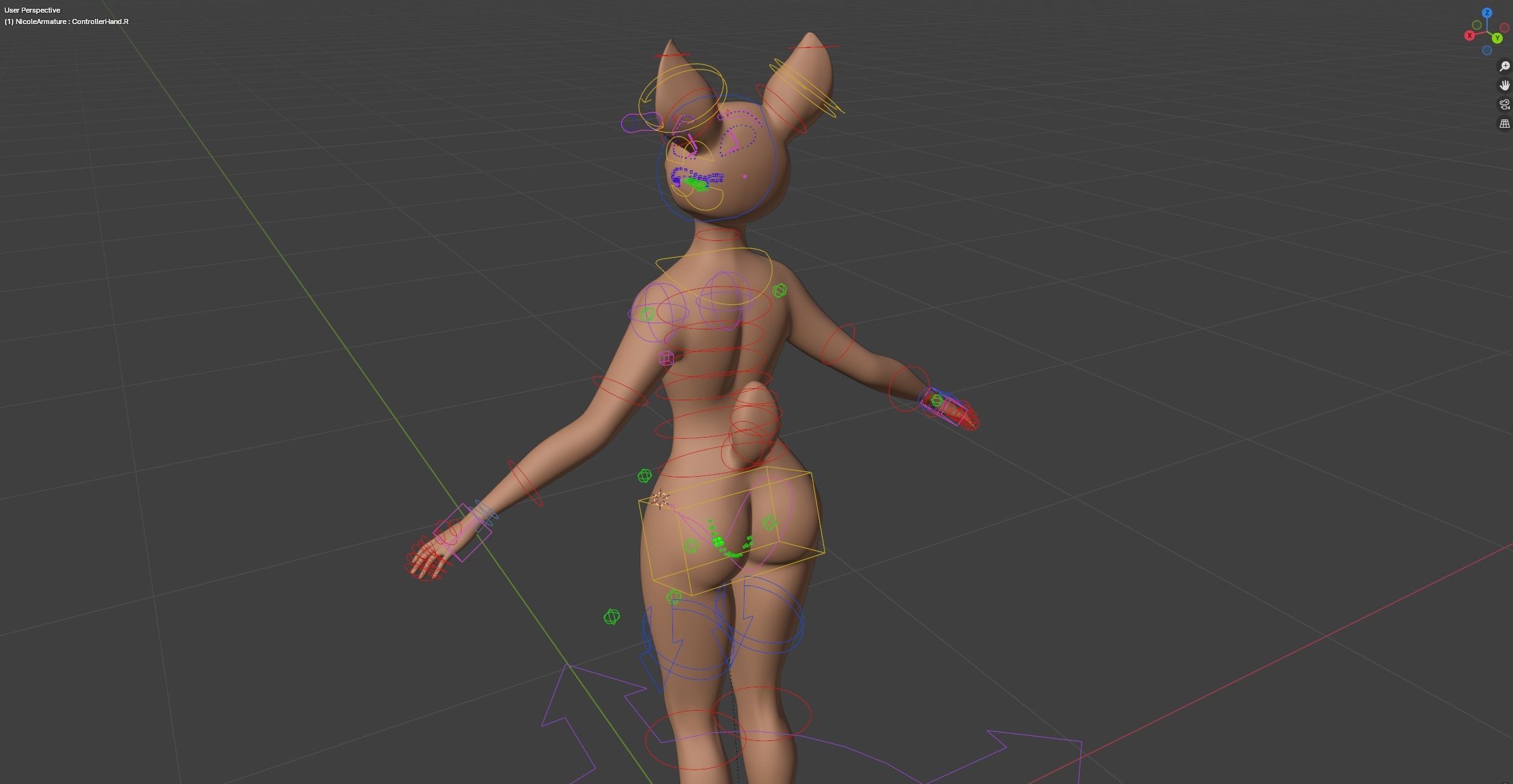Nicole Anthro Deer Low-poly 3D model_35